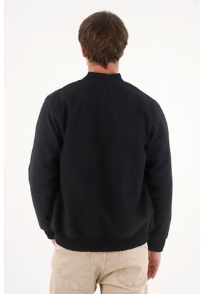 Tennis Chaqueta Bomber Afelpada Negra Para Hombre