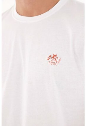 Tennis Camiseta Con Estampado En Espalda Blanca Para Hombre