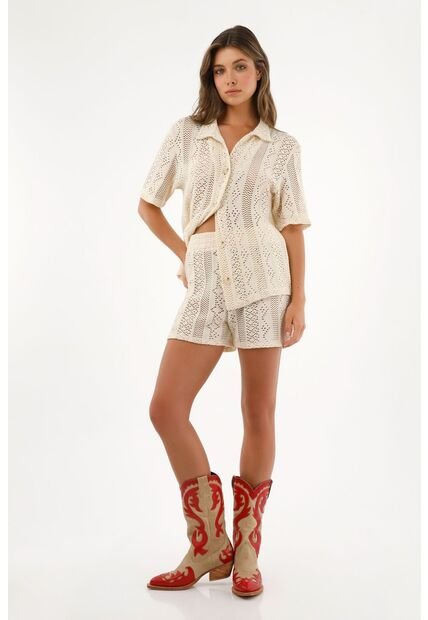 Tennis Bermuda Crudo Tipo Crochet Para Mujer