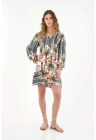 Tennis Vestido Corto Manga Larga Estampado Para Mujer Tennis