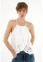 Tennis Camisa Cuello Halter Blanca Para Mujer de Tennis
