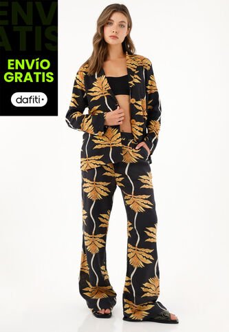 Tennis Pantalón Estampado En 100% Algodón Para Mujer Tennis