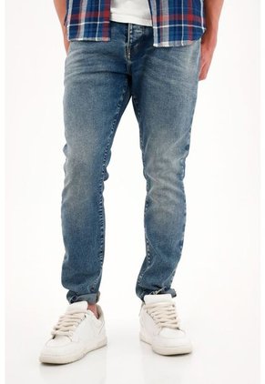 Tennis Jean Skinny Tiro Medio Azul Medio Para Hombre