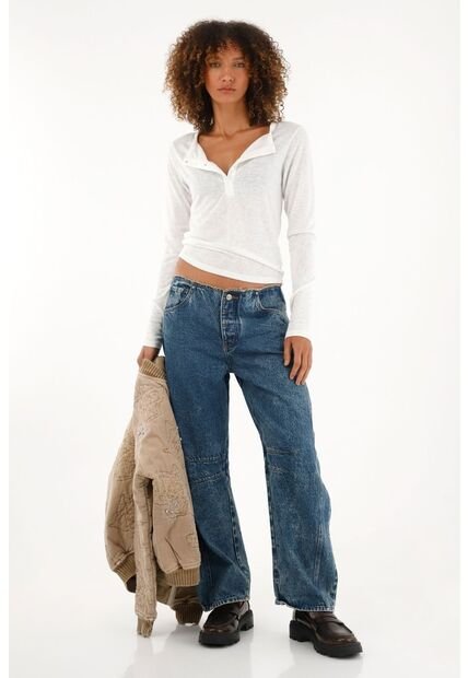 Tennis Camiseta Manga Larga Crudo Para Mujer