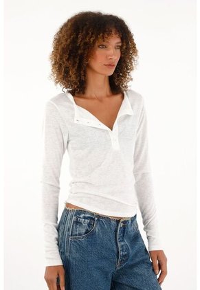 Tennis Camiseta Manga Larga Crudo Para Mujer