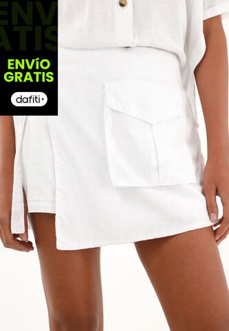 Tennis Falda Short Blanca De Apariencia Lino Para Mujer Tennis