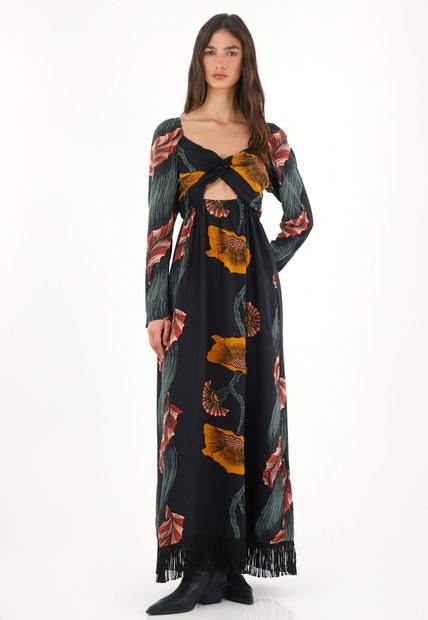 Vestido Estampado Con Detalles Cut Out Para Mujer