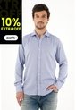 Tennis Camisa Azul Con Diseño Preteñido Manga Larga Para Hombre de Tennis