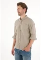Tennis Camisa Manga Larga Con Raqueta Bordada Gris Para Hombre de Tennis