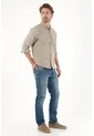 Tennis Camisa Manga Larga Con Raqueta Bordada Gris Para Hombre de Tennis