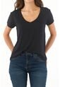 Tennis Camiseta Negra Cuello V Para Mujer de Tennis