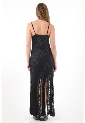 Tennis Vestido Largo Con Mezcla De Telas Y Brillo Para Mujer