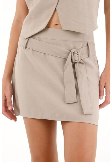 Tennis Falda Corta Con Cinturón Verde Para Mujer