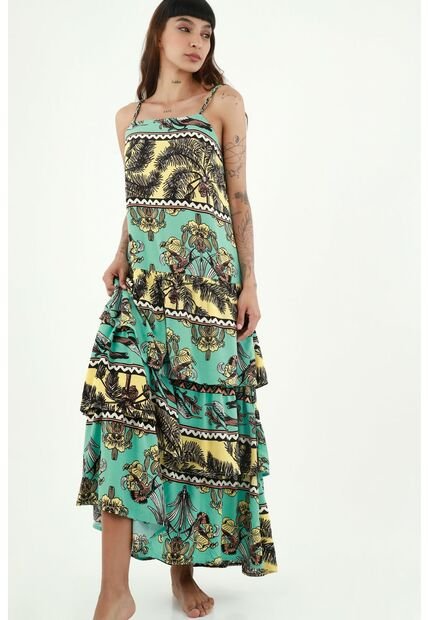 Vestido  Para Mujer Tennis, Vestidos Larga Estampado Orquídea Y Colibrí Turquesa Vestido  Para Mujer Tennis, Vestidos Larga Estampado Orquídea Y Colibrí Turquesa   VERDE XL