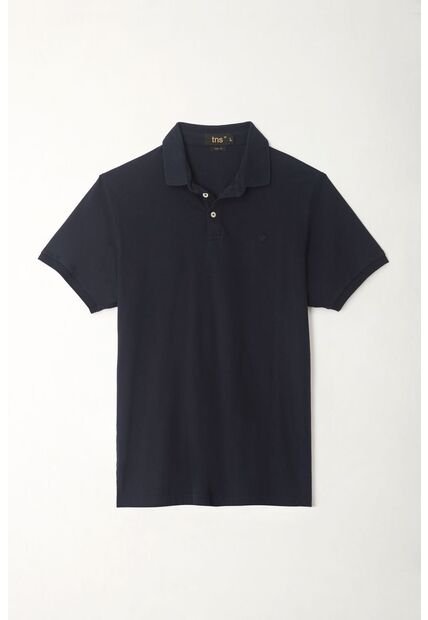 Tennis Polo Azul Cuello Tejido Para Hombre