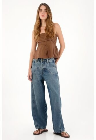 Tennis Jean Horseshoe De Tiro Bajo Con Cortes Decorativos Para Mujer Tennis