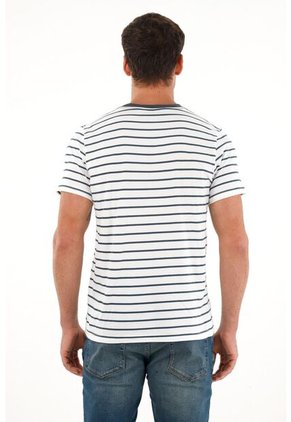 Tennis Camiseta Crudo De Rayas Para Hombre