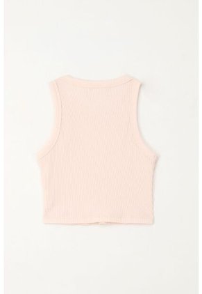 Camiseta Manga Sisa En Rib Rosado Para Niña