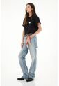 Tennis Jean Recto Tiro Alto Con Detalles Desflecados Para Mujer de Tennis