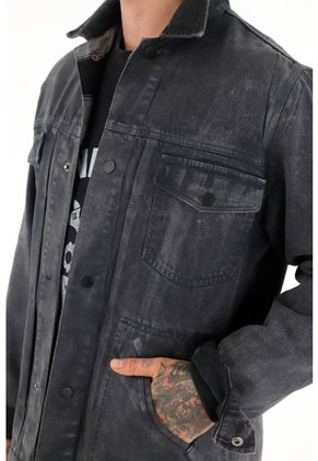 Tennis Chaqueta Tipo Trucker Efecto Cuero Para Hombre