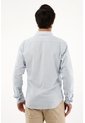 Camisa Azul A Rayas Manga Larga Para Hombre de Tennis