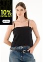 Tennis Camisa Negra De Escote Recto Para Mujer de Tennis