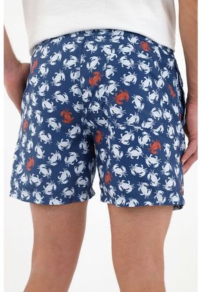 Pantaloneta De Baño Azul Estampada Para Hombre