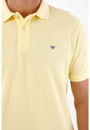 Tennis Polo Amarilla Con Raqueta Multicolor Para Hombre