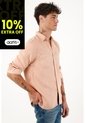 Camisa Manga Larga Rosada Con Teñido Overdye Para Hombre de Tennis