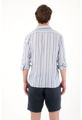 Tennis Camisa Manga Larga Con Diseño A Rayas Para Hombre