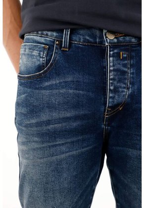 Tennis Jean Súper Skinny Tiro Medio Azul Para Hombre