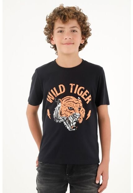 Camiseta Negra Estampada Para Niño