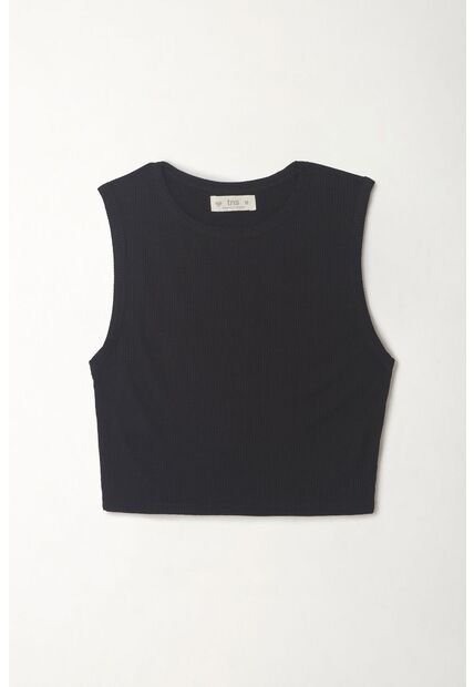 Tennis Camiseta Crop Manga Sisa Negra Para Mujer