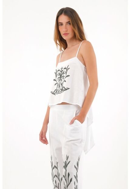 Tennis Camisa Amplia Que Anuda En Espalda Blanca Para Mujer