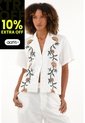 Tennis Camisa Tipo Bowling Manga Corta Para Mujer de Tennis