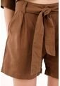 Tennis Short Con Bolsillos Y Cinturón Café Para Mujer de Tennis