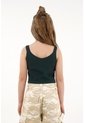 Camiseta Manga Sisa Verde Tejida Para Niña de Tennis