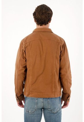 Tennis Abrigo Tipo Trucker Con Teñido Vintage Café Para Hombre