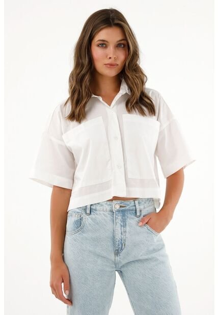Tennis Camisa Con Bolsillos Maxi En 100% Algodón Para Mujer