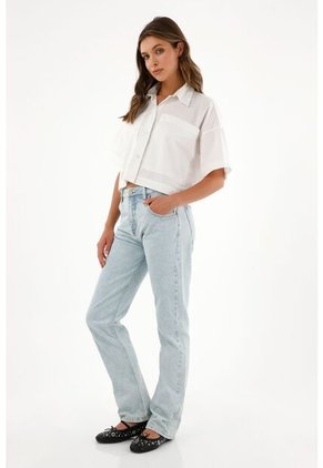 Tennis Camisa Con Bolsillos Maxi En 100% Algodón Para Mujer