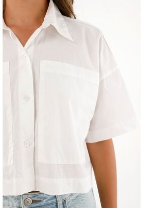 Tennis Camisa Con Bolsillos Maxi En 100% Algodón Para Mujer