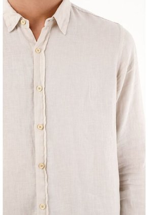 Tennis Camisa De 100% Lino Manga Larga Para Hombre