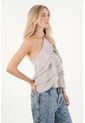 Tennis Camisa Con Boleros Y Detalles De Brillo Gris Para Mujer de Tennis