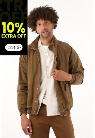 Tennis Chaqueta Café Tipo Bomber Para Hombre Tennis