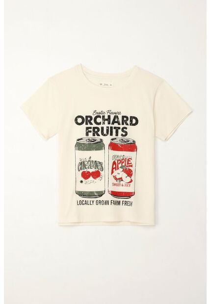 Tennis Camiseta Estampada Manga Corta Crudo Para Mujer