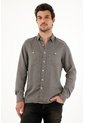 Tennis Camisa Clásica Gris Con Bolsillos Delanteros Para Hombre de Tennis