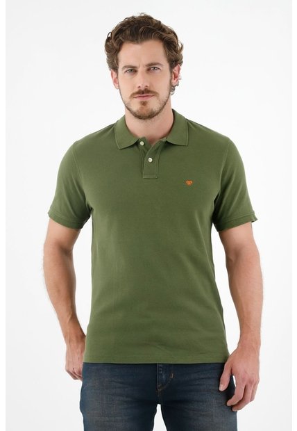 Tennis Polo Verde Con Raqueta Multicolor Para Hombre