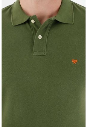 Tennis Polo Verde Con Raqueta Multicolor Para Hombre