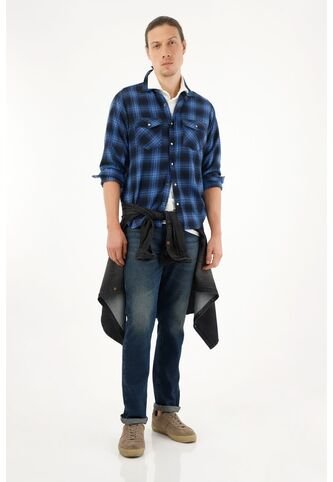 Tennis Camisa Leñadora A Cuadros Azul Para Hombre Tennis