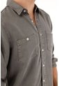 Tennis Camisa Clásica Gris Con Bolsillos Delanteros Para Hombre de Tennis